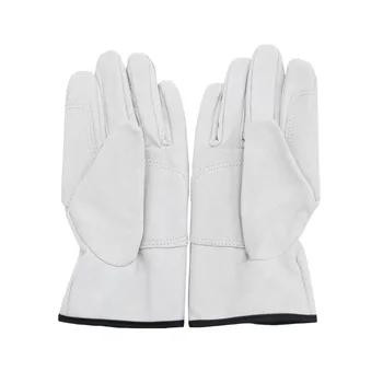 New Leather Work Safety Gloves Soft Pig Skin Better Grip For Garden Working Driving Riding  Hands Protection 1
