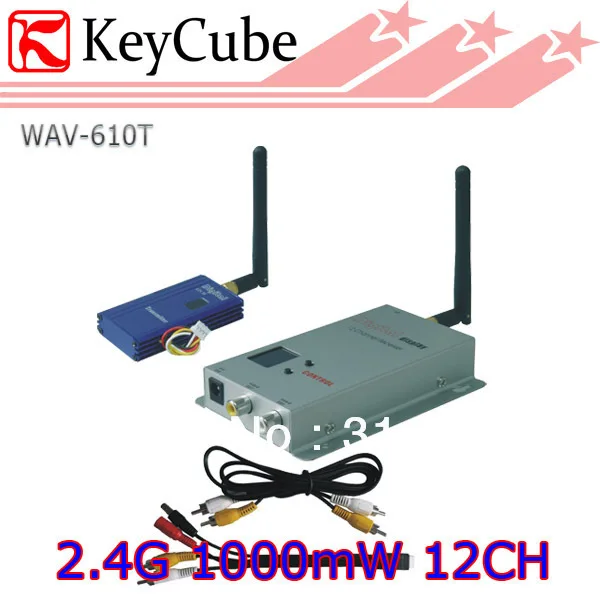 

Wholesale 3pcs/lot 2.4GHz 1000mW 12 channels wireless AV audio video transmitter receiver 1W sender Free Express shipping