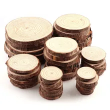 

NEW2022 NEW2022 3-12cm Thick 1 Pack Natural Pine Round Unfinished Wood Slices Circles With Tree Bark Log Discs DIY Crafts