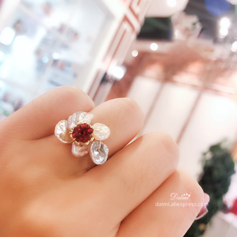 

DMRFP204 Baroque Pearl Ring Handmade Designer Jewelry Natural Freshwater Pearl Jewelry