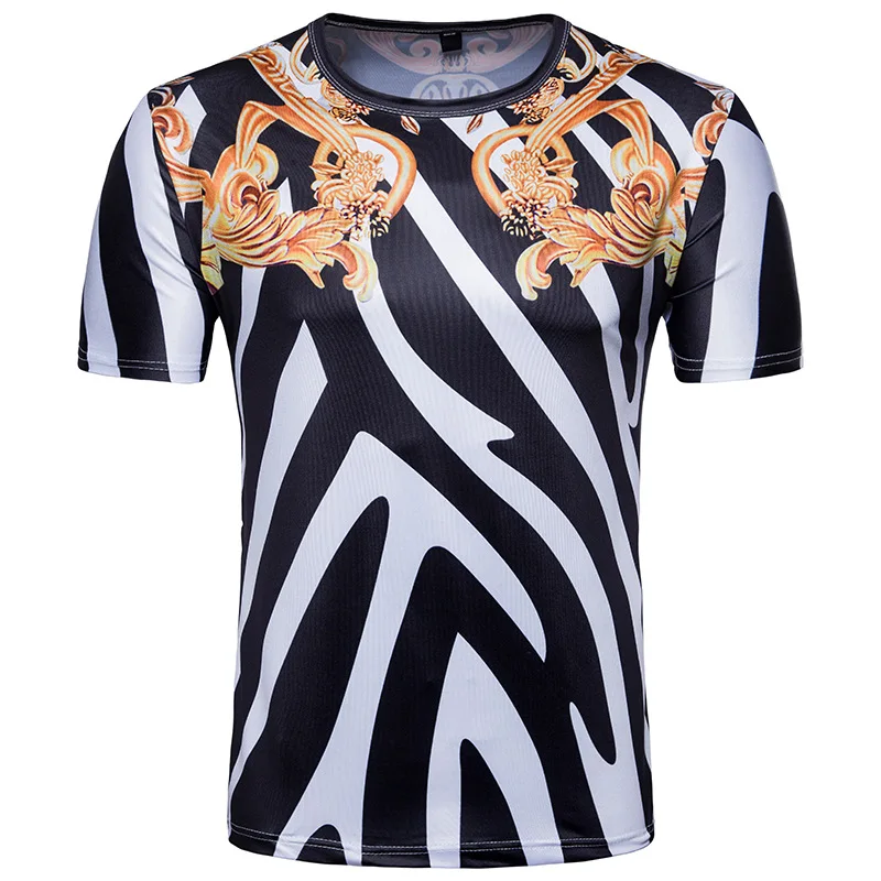 

DropshippingMen's 3D Print Short Sleeve Zebra Print T-Shirt US SIZE