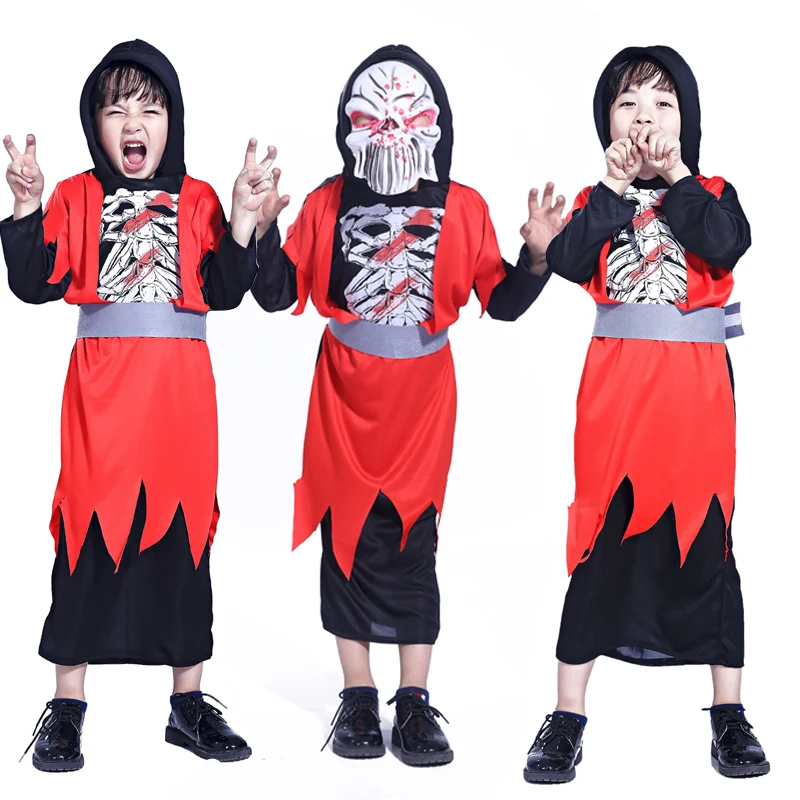

Free shipping red Halloween ghost zombie clothes boys clothing Cosplay masquerade party costumes performance clothing
