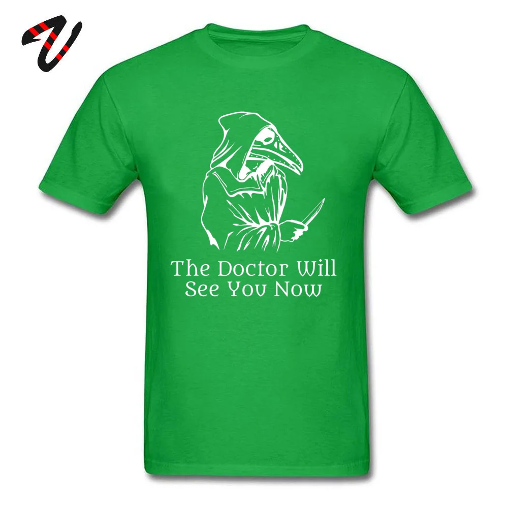 Custom Short Sleeve Tops T Shirt Labor Day Round Neck 100% Cotton Men Tshirts Plague Doctor Custom T Shirt New Design Plague Doctor 19732 green
