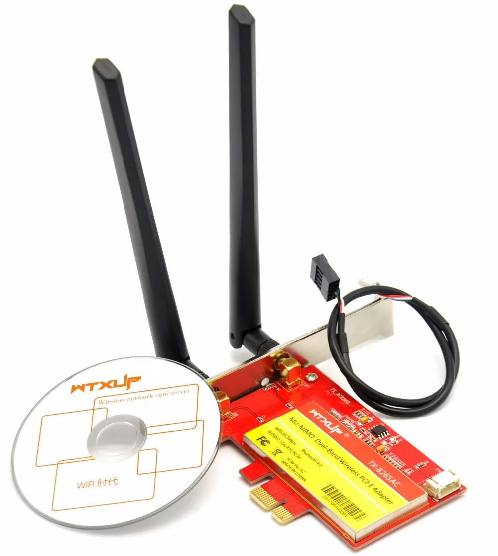 867 Мбит/с 300 МБ/с 2 4G 802.11ac Wireless-AC 8265 PCI E настольный Wi-Fi адаптер + Bluetooth 4 для