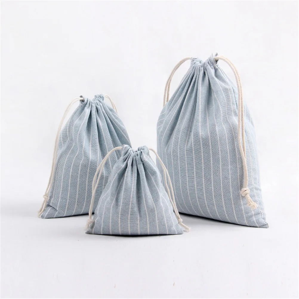 

Stripe Drawstring Bags Women Cotton Travel Pouch Storage Clothes Handbag Girls Shoes Bags Makeup Bag High Quality 2018 Fashion