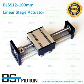 

100mm Stroke Linear Slide Stage BLSS 12-L 100mm Travel Length Linear Module Table with SFU1204 Rolled Ball screw 0.03mm Accuracy