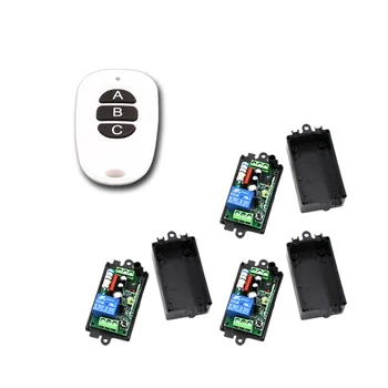 

New Item AC110V 220V 1CH Remote Control Garage Door RF Wireless Remote Control Switch System 1XTransmitter+3XReceiver 315/433