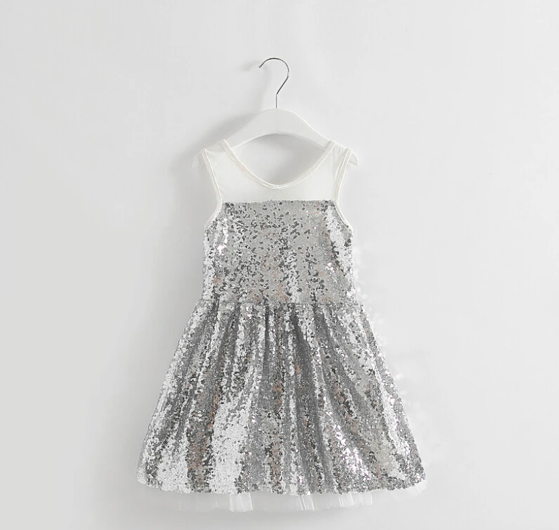 childrens silver sequin dress