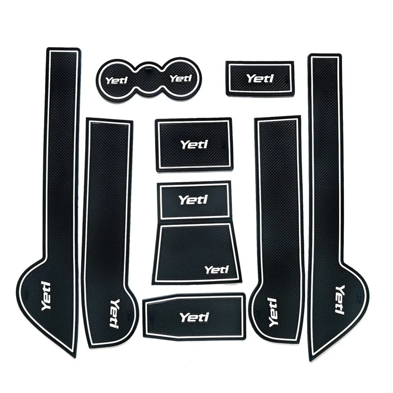 9Pcs Lot Car Interior Upholstery For Skoda Yeti Rubber Mat Car