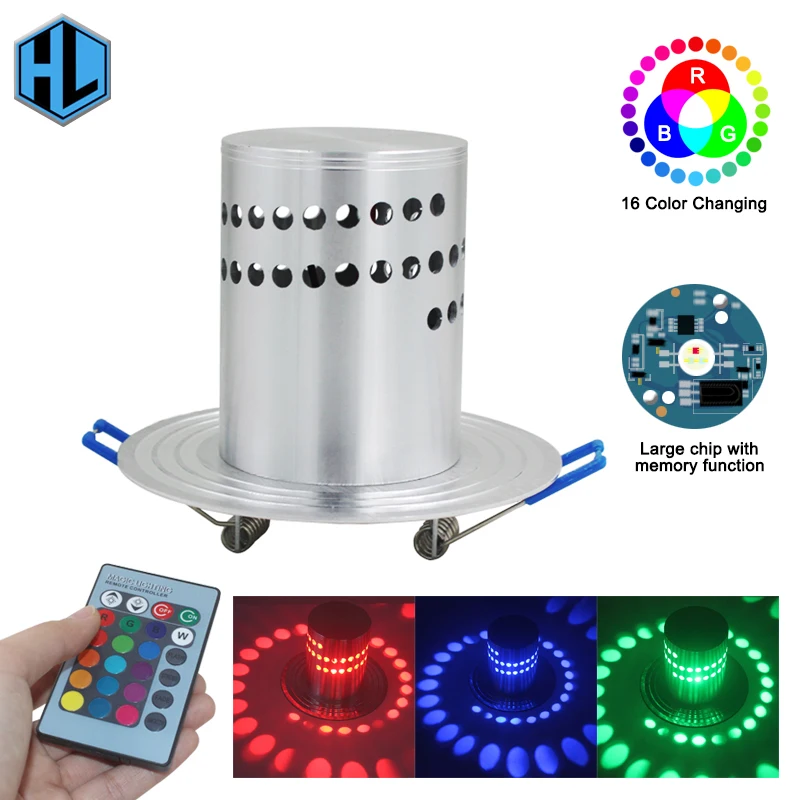 

Modern 3W LED Spiral Night Light AC85-265V Embedded Aluminum Lamp Indoor Home Bedroom Bedside RGB Luminous Lighting