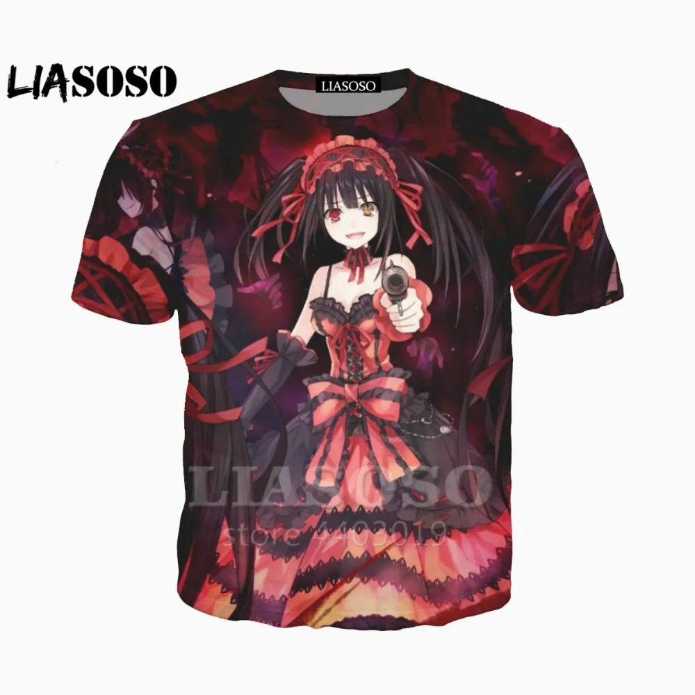 LIASOSO 2018 3D принт женские и мужские Япония аниме DATE A LIVE для девочек футболка с