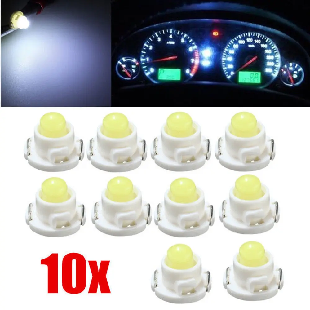 

10pcs T4.7 T5 Neo Wedge LED Bulb Dash Climate Control Instrument Base Light White