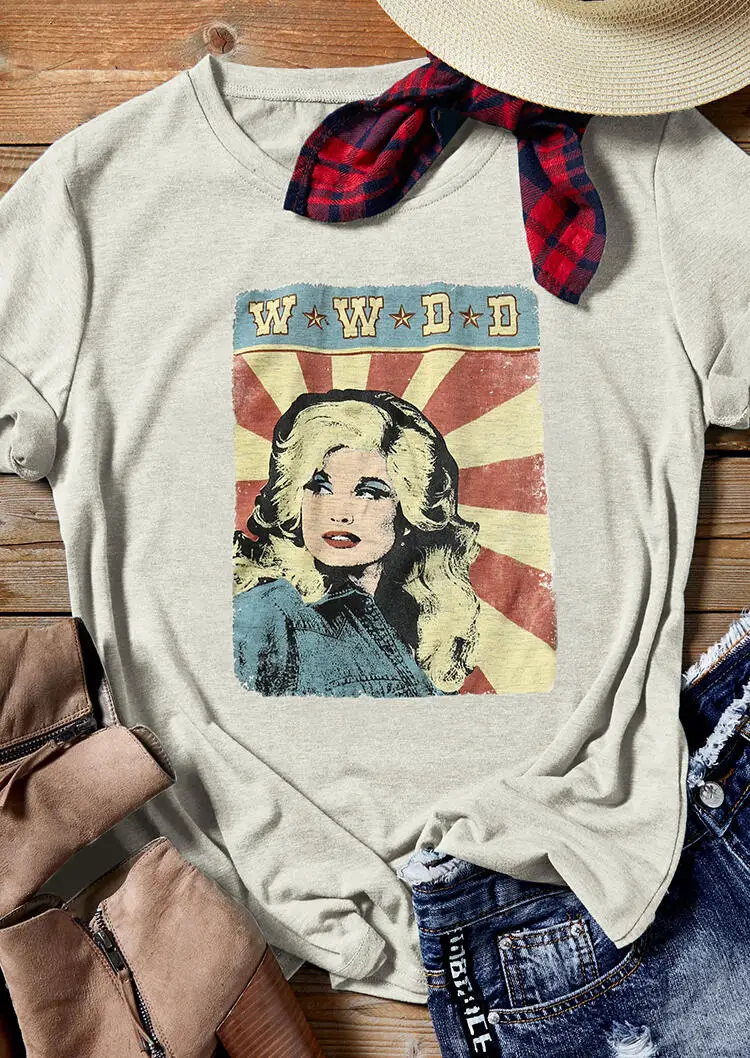 

Womenw W D D Dolly T-Shirt Tee Light Grey Femne Tumblr Friends 90S Summer Tops Rave Graphic Aesthetic Dollskill Tee Big Size