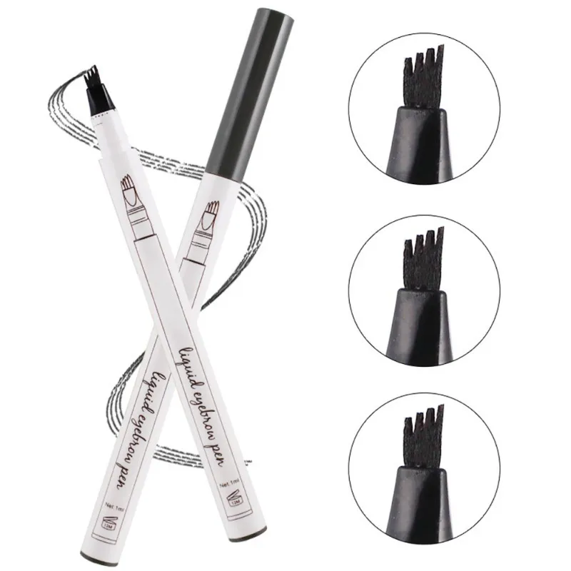 

Fashion Waterproof Long-Lasting No Dizzy Eyebrow Pen with Four Tips Easy to Color Makeup Eyebrow Pencil