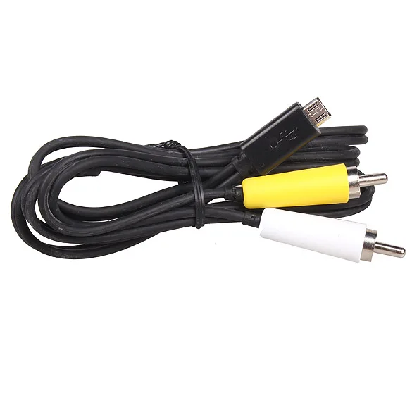 Micro USB Male to 2 RCA AV Adapter Audio Video Cable Cord Converter