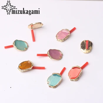 

6pcs/lot Golden Zinc Alloy Metal Oval Enamel Earrings Base Connectors For DIY Fashion Drop Earrings Jewelry Accessories