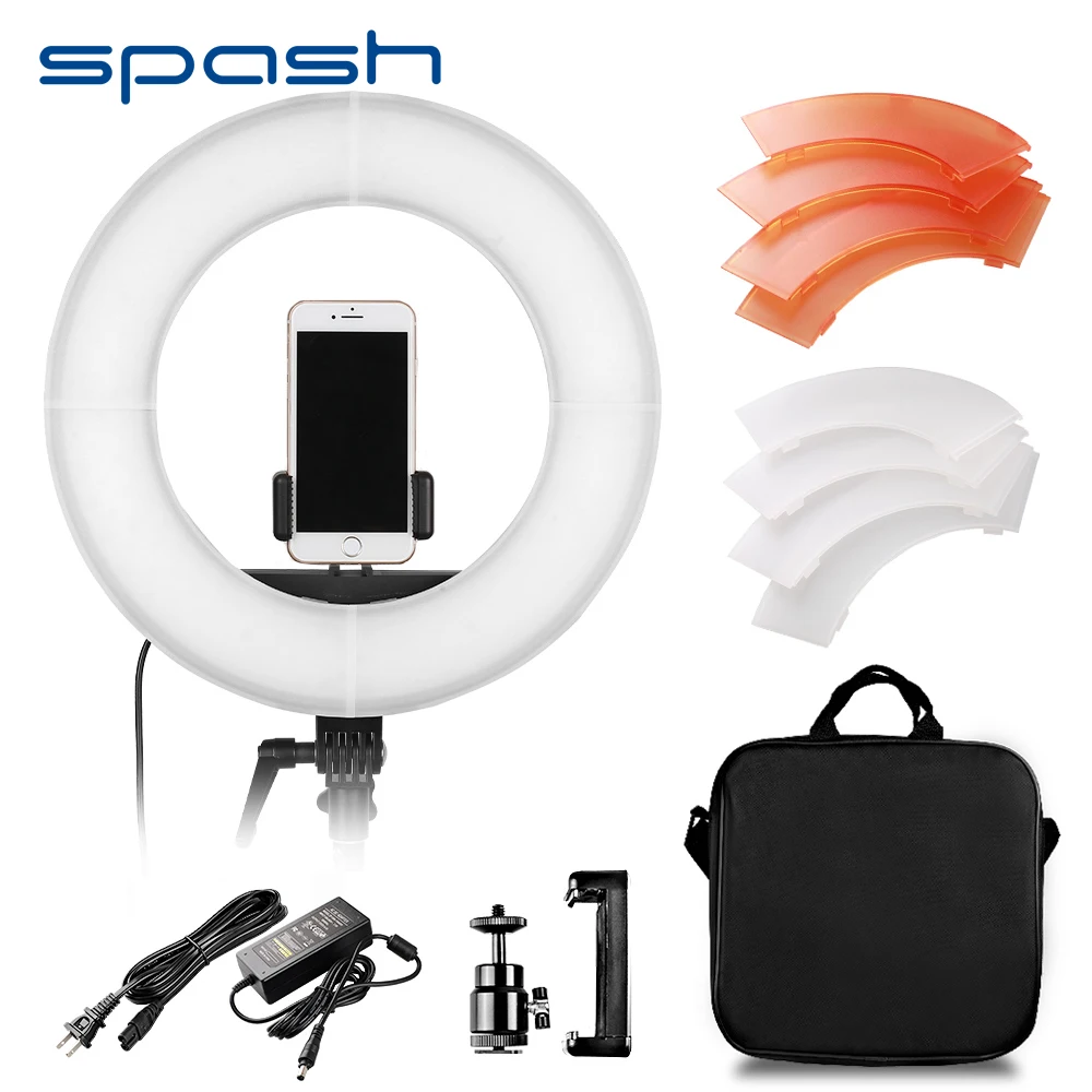 

spash RL-12 LED Ring Light Photography Lighting Dimmable 5500K CRI90 Camera Phone Photo Studio Video Lamp for Youtube Shooting