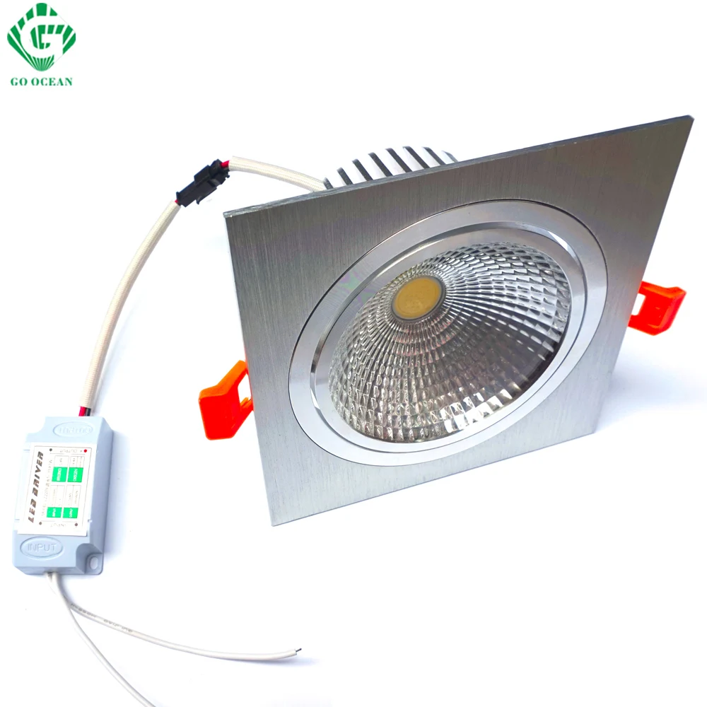 LED Диммируемые светильники Встраиваемые 7W 12W Square Inbouwspot Downlight Ceiling COB Kitchen Освещение
