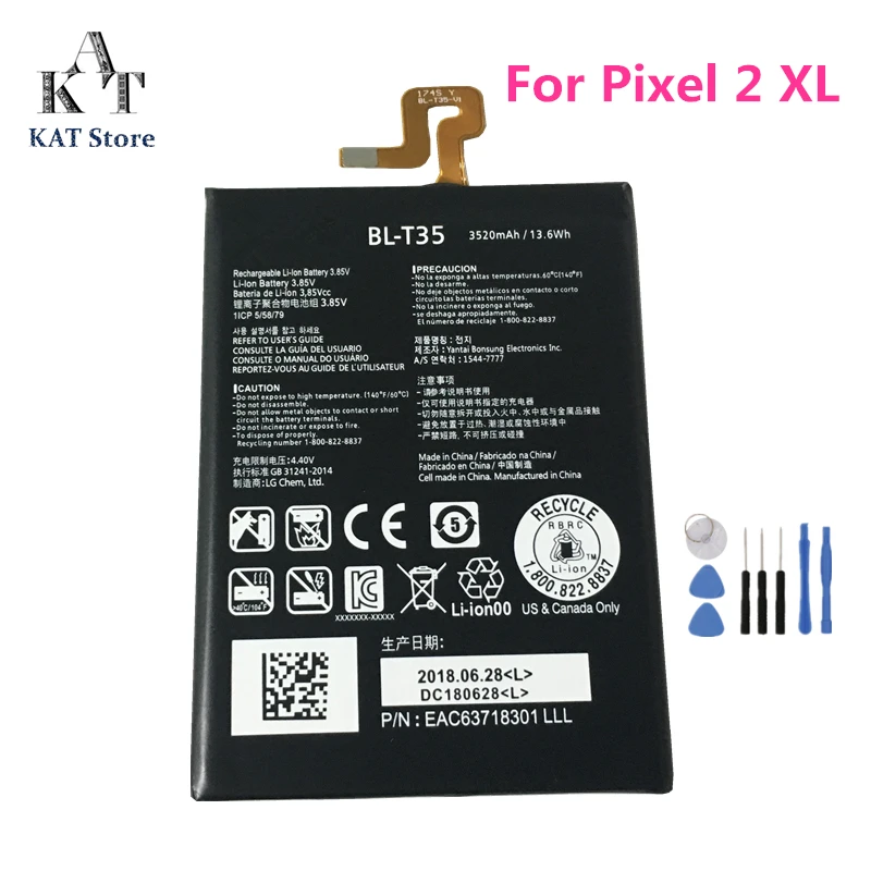 BL-T35 Phone Battery For LG Google 2 Pixel XL 3520mAh Replacement High Quality AAA Gift Tools | Мобильные телефоны и