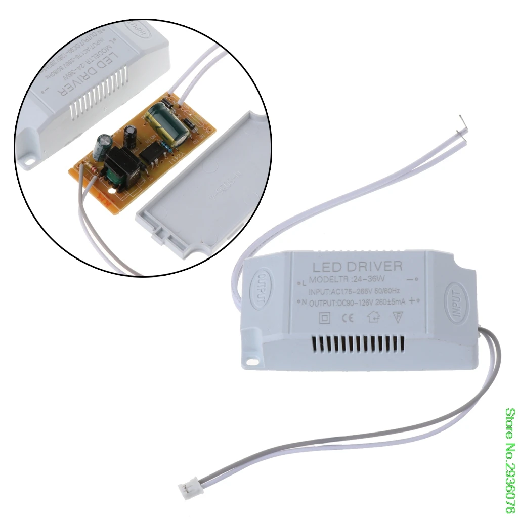 

New 220V LED Constant Current Driver 24-36W Power Supply Output External For LED Drop Shipping