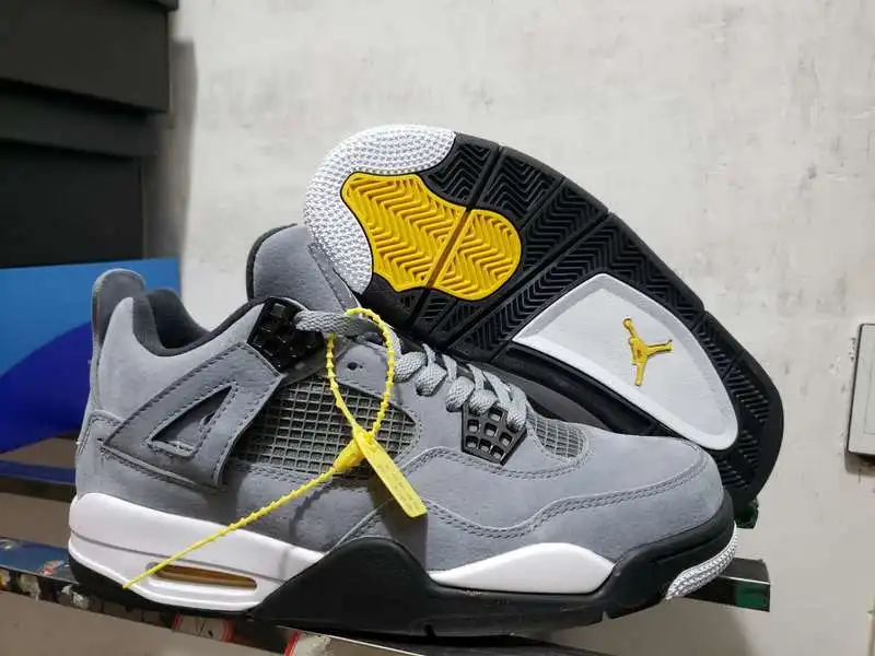 

2019 New pattern Original Jordan 4 retro Men basketball shoes sneakers Cool ash AJ4 Sports Training shoes 308497-119