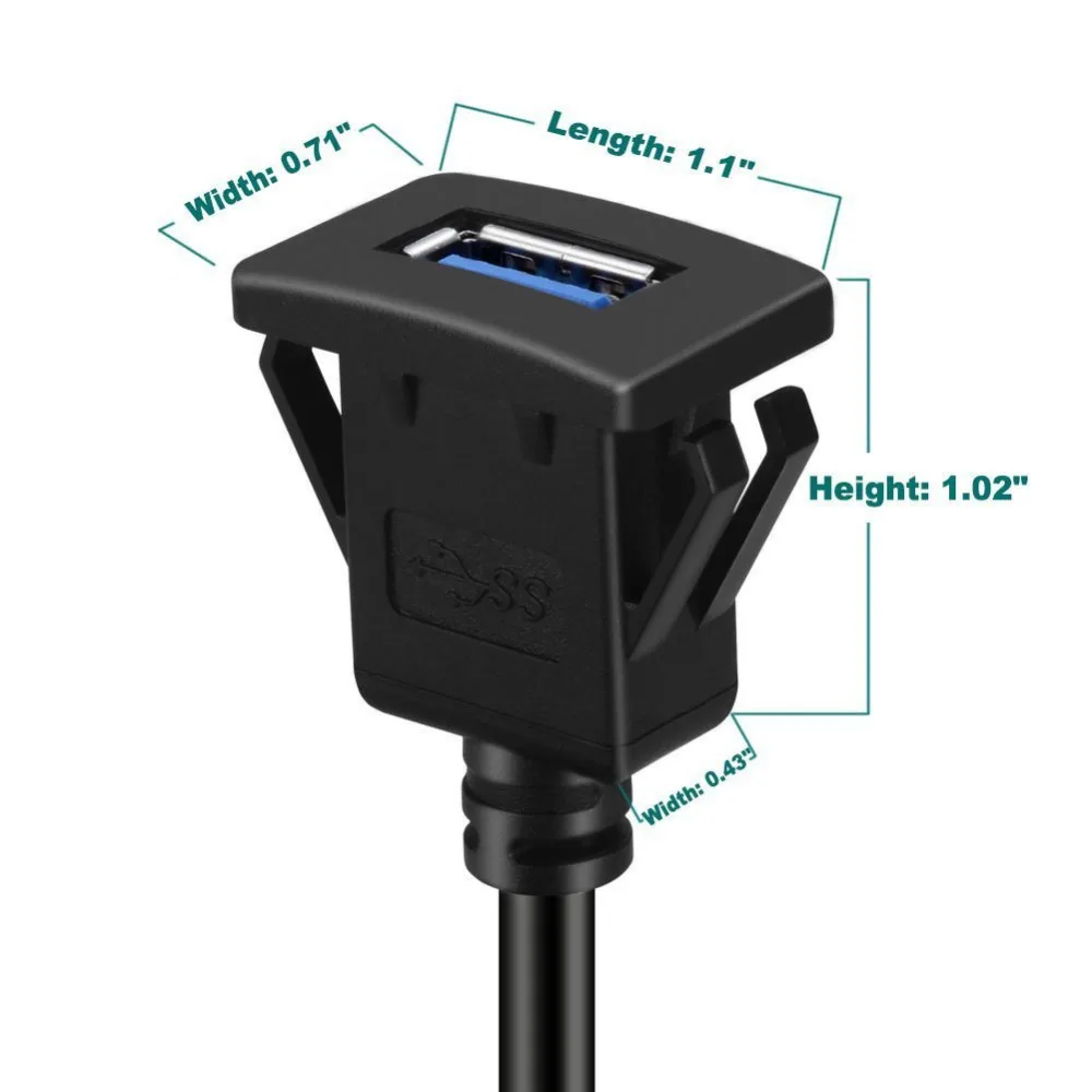 USB لوحة دافق جبل كابل يو إس بي 3.0 تمديد USB جبل ، اندفاعة جبل ، دافق جبل ، كابل تركيب اللوحة ، ل سيارة ، قارب ، دراجة نارية