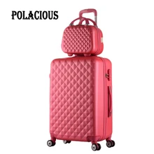 2017New Hot sales Diamond lines Trolley suitcase set travell case luggage Pull Rod trunk rolling spinner