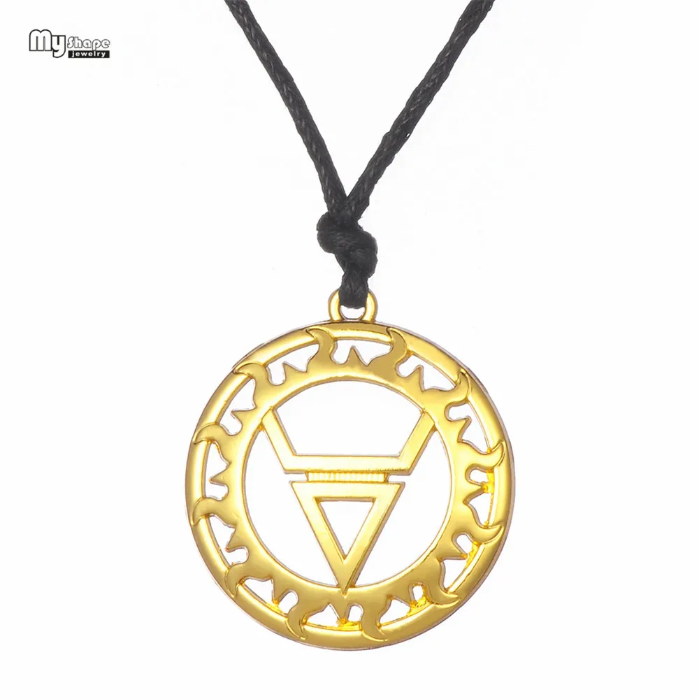 My shape Sun of God талисман Подвеска для мужчин t ожерелье для мужчин амулет религиозное ожерелье Викинг Велес символ Велес чокер - Окраска металла: Wax Rope-Gold