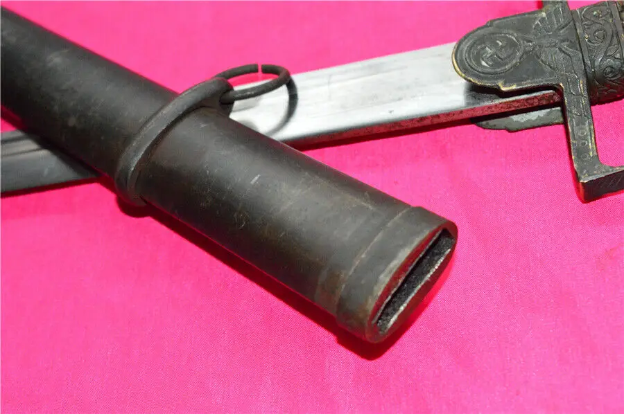 Europe European Cavalry Saber Sword Katana Copper Lion Guard Steel Scabbard