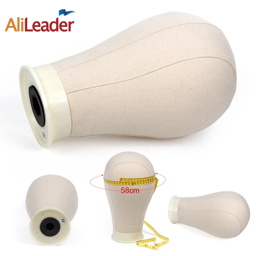 Alileader Training Mannequin Head Canvas Block Head For Hair Extension Lace Wigs Making And Display Styling 21