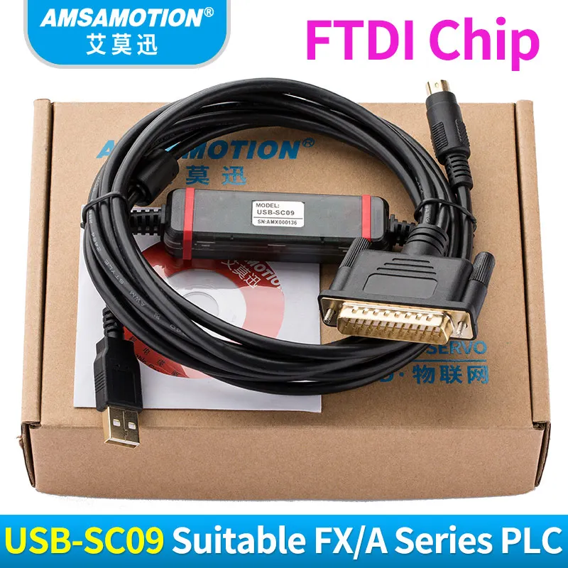 USB-SC09 Suitable Mitsubishi FX/A Series FTDI Type PLC Programming Cable Download Line USB-SC09 Suitable Mitsubishi FX/A Series FTDI Type PLC Programming Cable Download Line