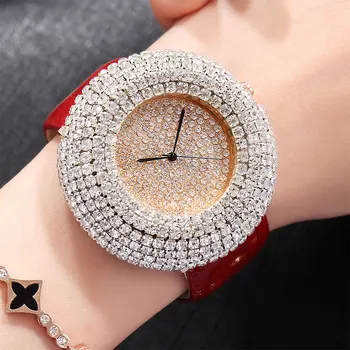

2018 Fashion Crystal Diamond Watch Womens Dress Luxury Top Brand Relogio Feminino Bling Ladies Quartz Wrist Watches Rhinestone