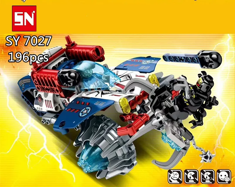 

SY7027 196pcs/lot Building Block bricks avengers 3 Captain America's Missile vehicle baby Toys edcational children gift