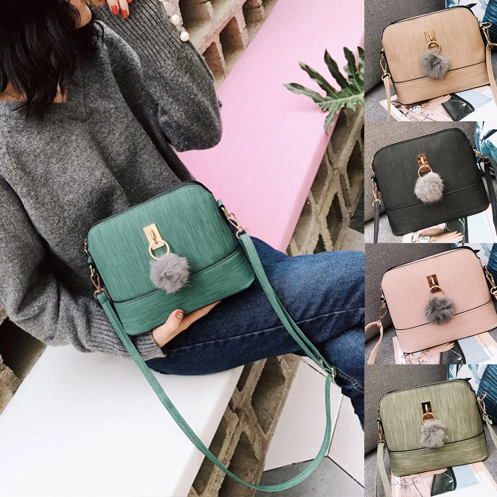 

Xiniu Women's Fashion Plush Ball Messenger Bags Crossbody Shoulder Bags