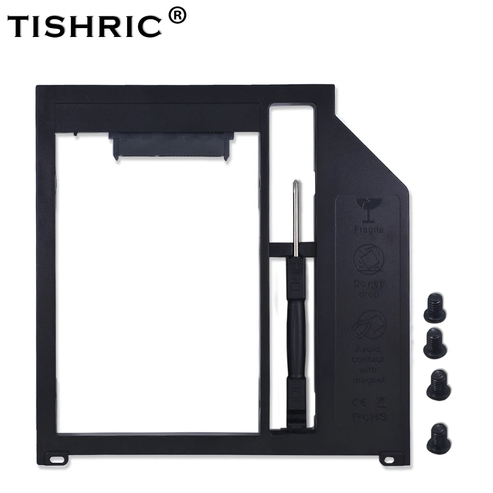 

TISHRIC Plastic for Macbook Pro 13" 15" 17" SuperDrive Optibay 2nd HDD Caddy 9.5mm SATA 3.0 to SATA 2.5''SSD Case HDD Enclosure