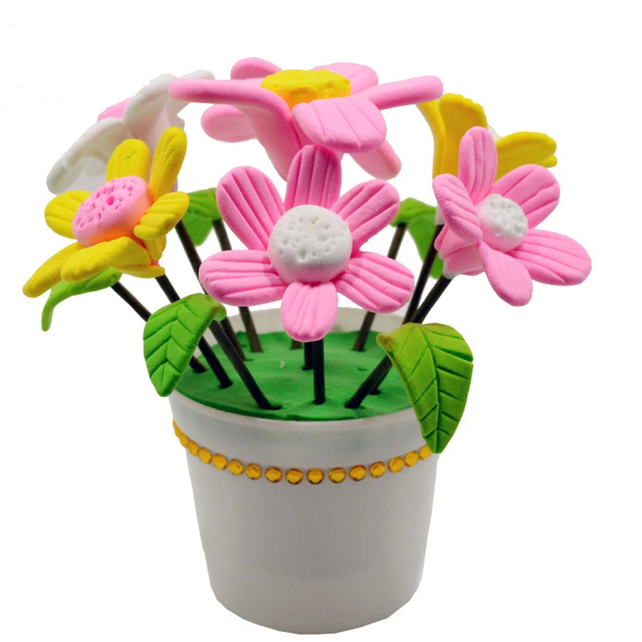 3D Пластилин цветок дети ремесло и искусство DIY игрушка для девочек ручной работы творческой деятельности детские игрушки домашний декор Садоводство