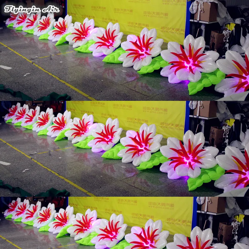 

Осветительная надувная Цветочная цепочка длиной 6 м/8 м/10 м, Подгонянная искусственная Цветочная Гирлянда со светодиодной подсветкой для свадьбы и сцены