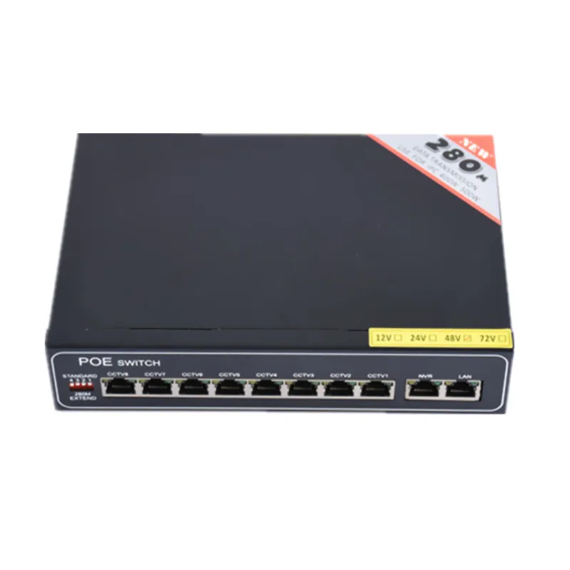 48 в 8 портов гигабитный Неуправляемый коммутатор poe 8*100/1000 Мбит/с poort 2*100/1000 UP Link