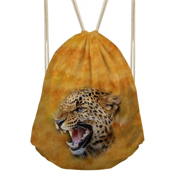 INSTANTARTS крутые 3D Amimal Сова/Тигр/голова льва печать мужские мешки с Кулиской модная сумка для хранения для мальчика-подростка Повседневный перфоратор карман - Цвет: CC3516Z3