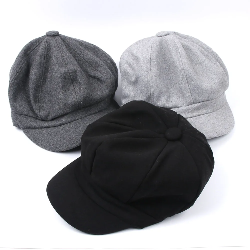 

Girl's Beret French Artist Warm Newsboy Cap spring autumn Hat Golf Driving Flat cap Berets men peaky blinders hat bone