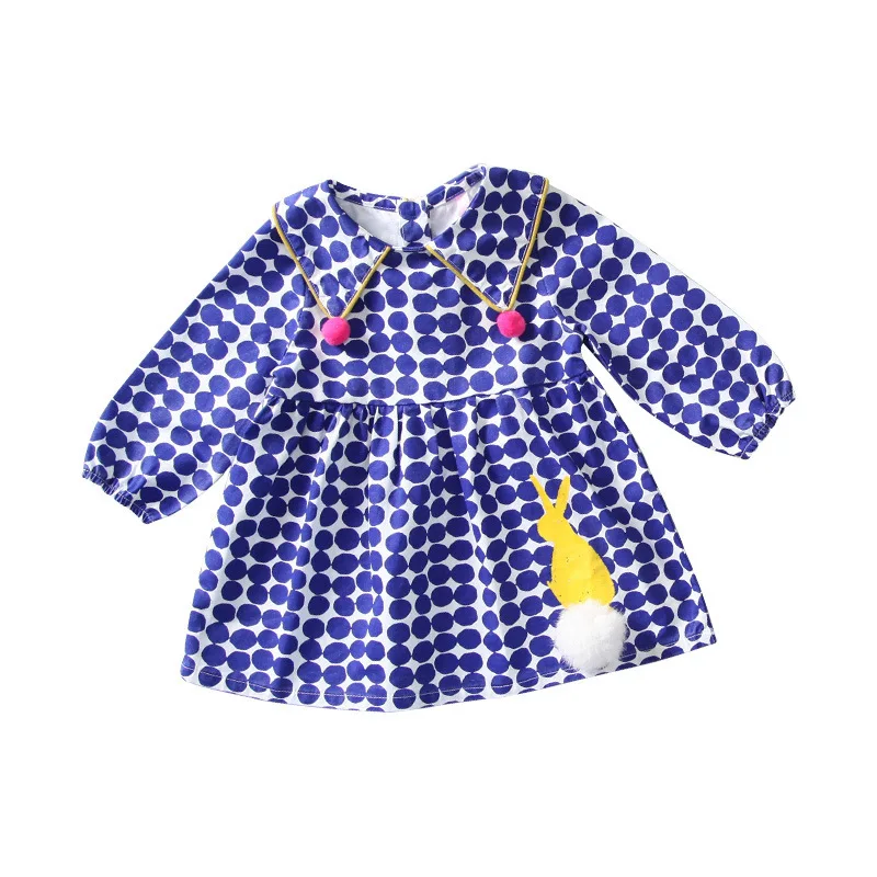 girls dress long sleeve kids cothes bunny cute clothes for baby girls party clothes for dress