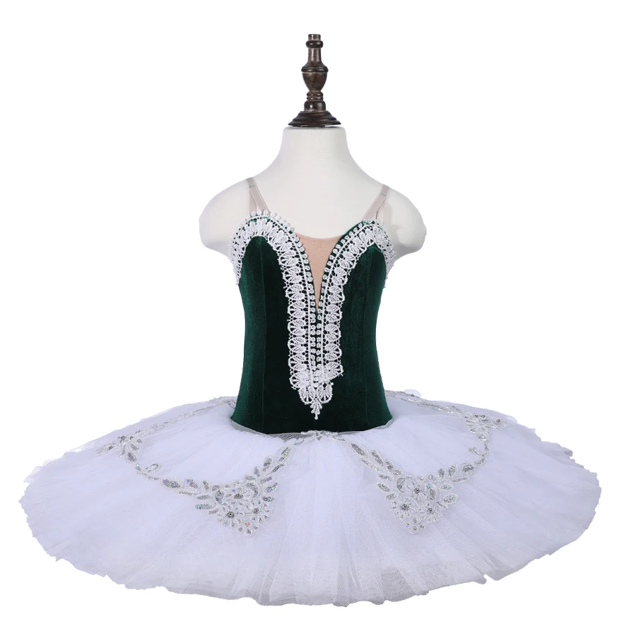 

Green professional ballet tutu,ballerina adult pancake tutu dress, Kids practice ballet stage costumes for child