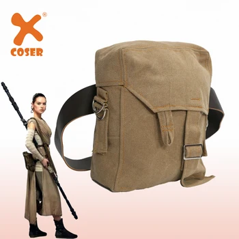 

XCOSER Rey Cosplay Bag with PU Leather Belt Brown Canvas Rey Sidebag The Force Awakens Cosplay Costume Accessories
