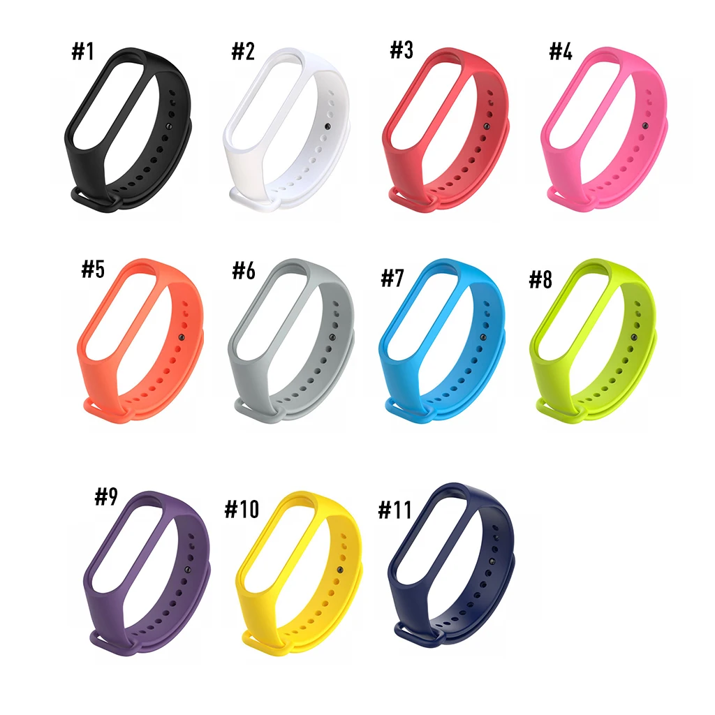 11 цветов Сменный силиконовый браслет часы ремешок для Xiaomi Mi 4 3 Смарт Браслет новые часы ремешок Смарт аксессуары