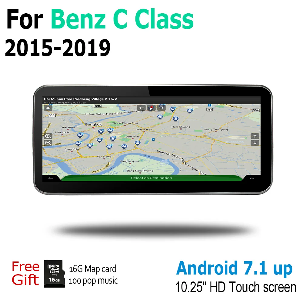 Cheap 10.25" Android Multimedia Player Stereo Display navigation GPS For Mercedes Benz C Class 2015 206 2017 2018 2019 NTG 0