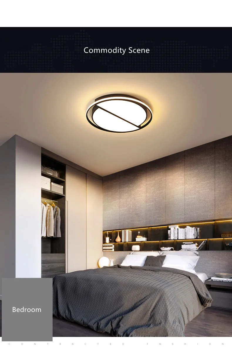 Modern Round Iron Living Room Chandelier Fixtures LED Lustre Bedroom Restaurant Dimmable Chandeliers Lighting Lampara Techo 4