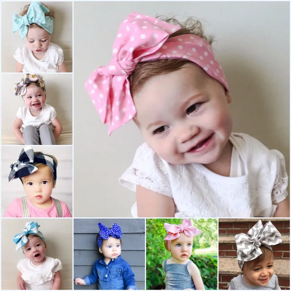 Cute Cloth Headband Bow hair ribbon bow Headwrap Rabbit Ears Bow Elastic Knott Headband Big Bow