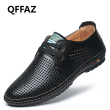 QFFAZ/ г. Новые летние модные сандалии мужская быстросохнущая пляжная дышащая обувь на плоской подошве уличные сандалии кожаная мужская повседневная обувь