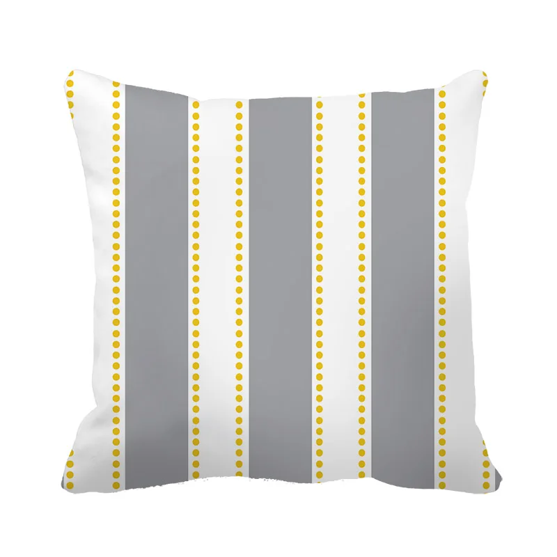 2017 Custom DIY Canvas Pillowcase for Home Bedroom Stripe Pattern Grey
