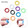 8Pcs Random Color Hollow Silicone Key Cap Covers Topper Key Holder Elastic Keyring Rings Key Case Bag Organizer Wallets 2022 Hot ► Photo 2/6